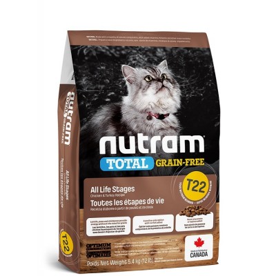 Nutram (T-22) Chat poulet et dinde 5.4 kg