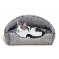 K&H Kitty Hooded Lounger Gris 17x13" 
