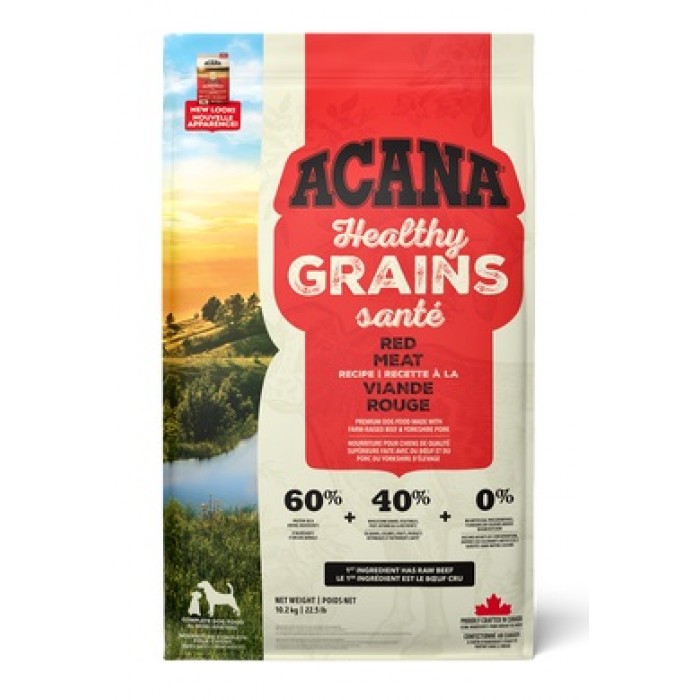 ACANA Grains Santé Chien Viande Rouge 10.2 kg ACANA Grains Santé Chien Viande Rouge 10.2 kg