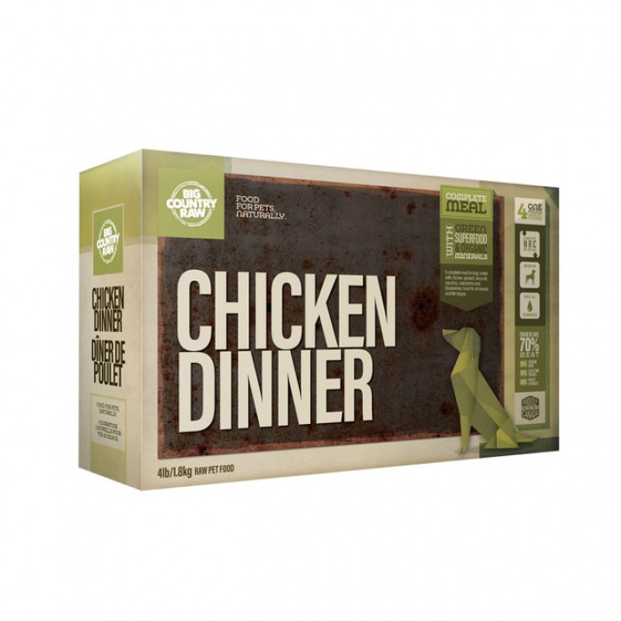Big Country Raw Diner de Poulet Boite de 4 x 1 lb Big Country Raw Diner de Poulet Boite de 4 x 1 lb