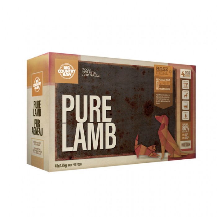 Big Country Raw Formule Pure Agneau - Boite de 4 x 1 lb Big Country Raw Formule Pure Agneau - Boite de 4 x 1 lb