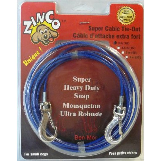 Zinco Cable d'attache extra-fort pour petits chiens 15 pieds