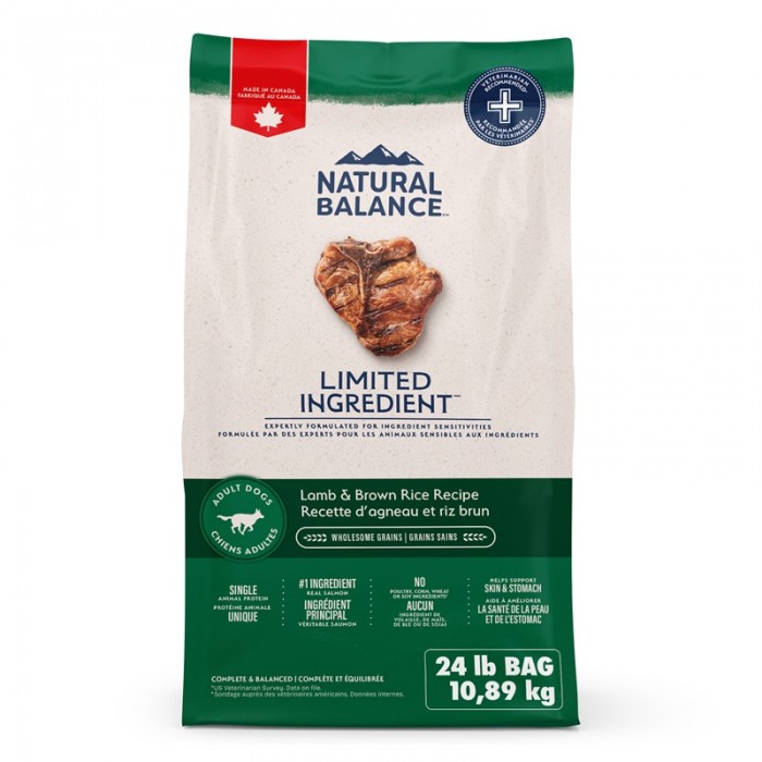 Natural Balance Chien Agneau & Riz Sans Céréales 10.8kg / 24lbs Natural Balance Chien Agneau & Riz Sans Céréales 10.8kg / 24lbs