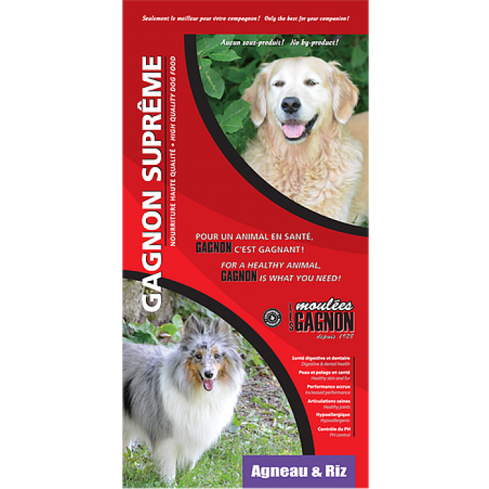 Gagnon Suprême chien Agneau & Riz 3 kg / 6.6 lbs Gagnon Suprême chien Agneau & Riz 3 kg / 6.6 lbs