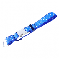 Collier B.M Pois Blanc sur Bleu 1" x 16-26"
