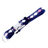 Collier B.M Argyle rose/marin 3/4" x13-20"