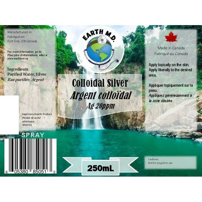 Earth MD Argent Colloidal dropper 250 ml Earth MD Argent Colloidal dropper 250 ml