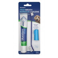 BLUESTEM Kit Brosse et Pate a Dent Vanille/Menthe pour chien 70 ml
