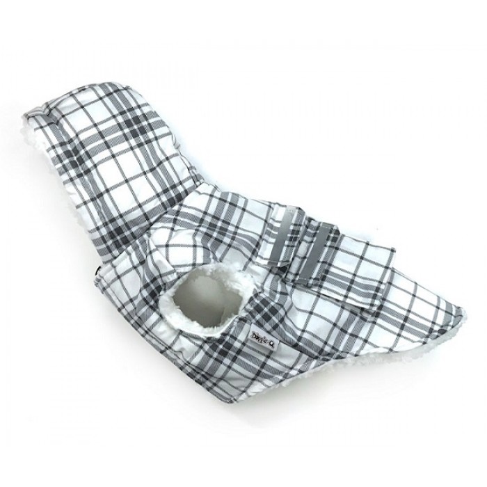 DOGGIE-Q Manteau Carreaute Blanc XS 8" DOGGIE-Q Manteau Carreaute Blanc XS 8"